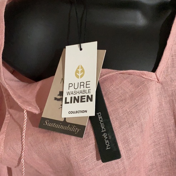 Harvé Benard Pink Sleeveless Linen Blouse Sz S - Picture 9 of 9